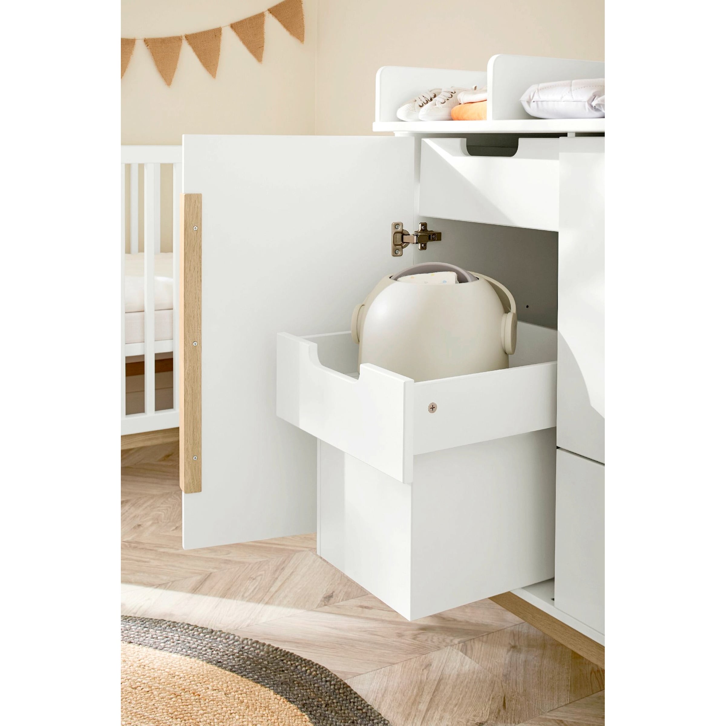 97% Rabatt! Pinolino Wickelkommode Juna mit Windeleimerauszug Produktbild Gartenhaus