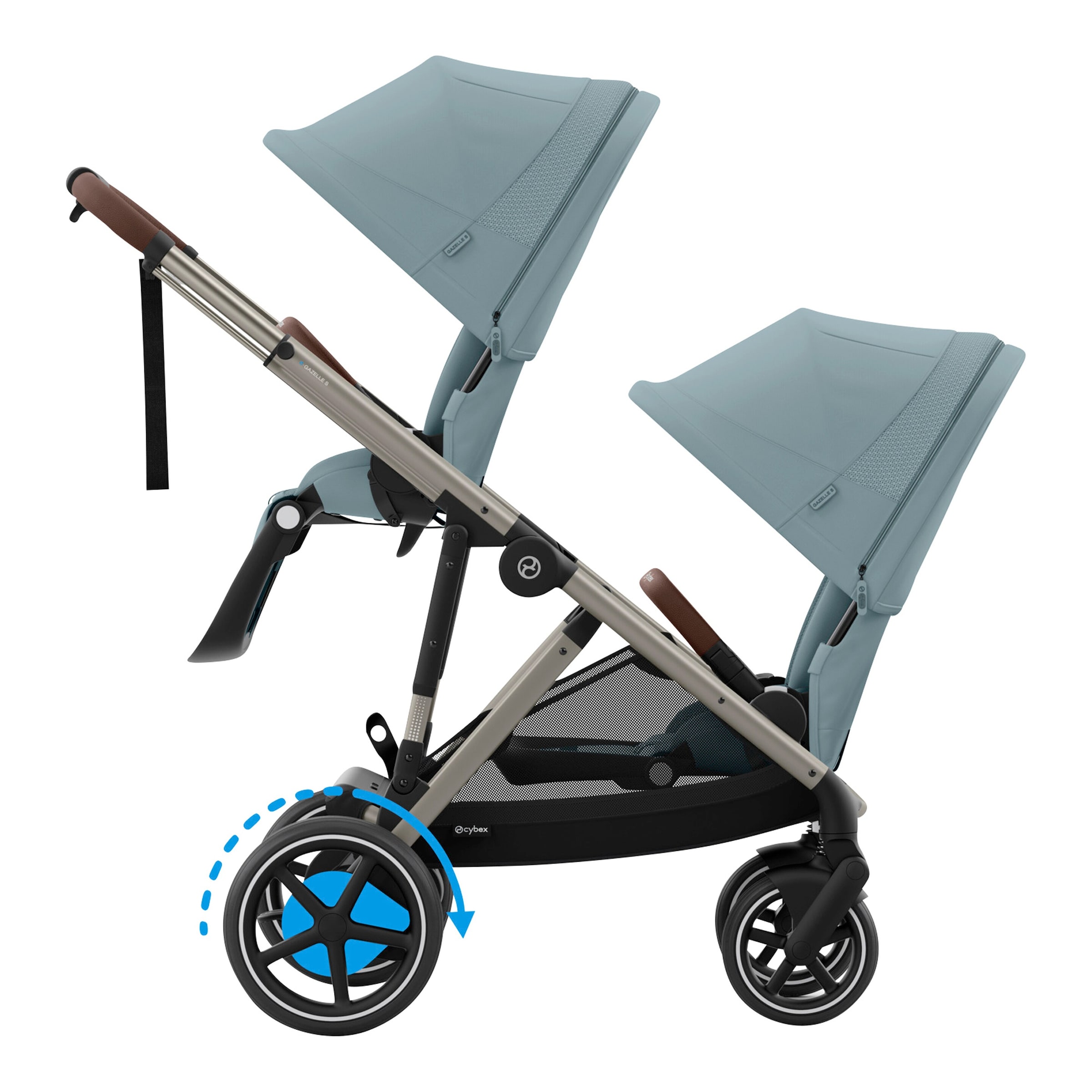 Cybex Gold Zwillings- und Kinderwagen Geschwisterwagen eGazelle S blau online kaufen