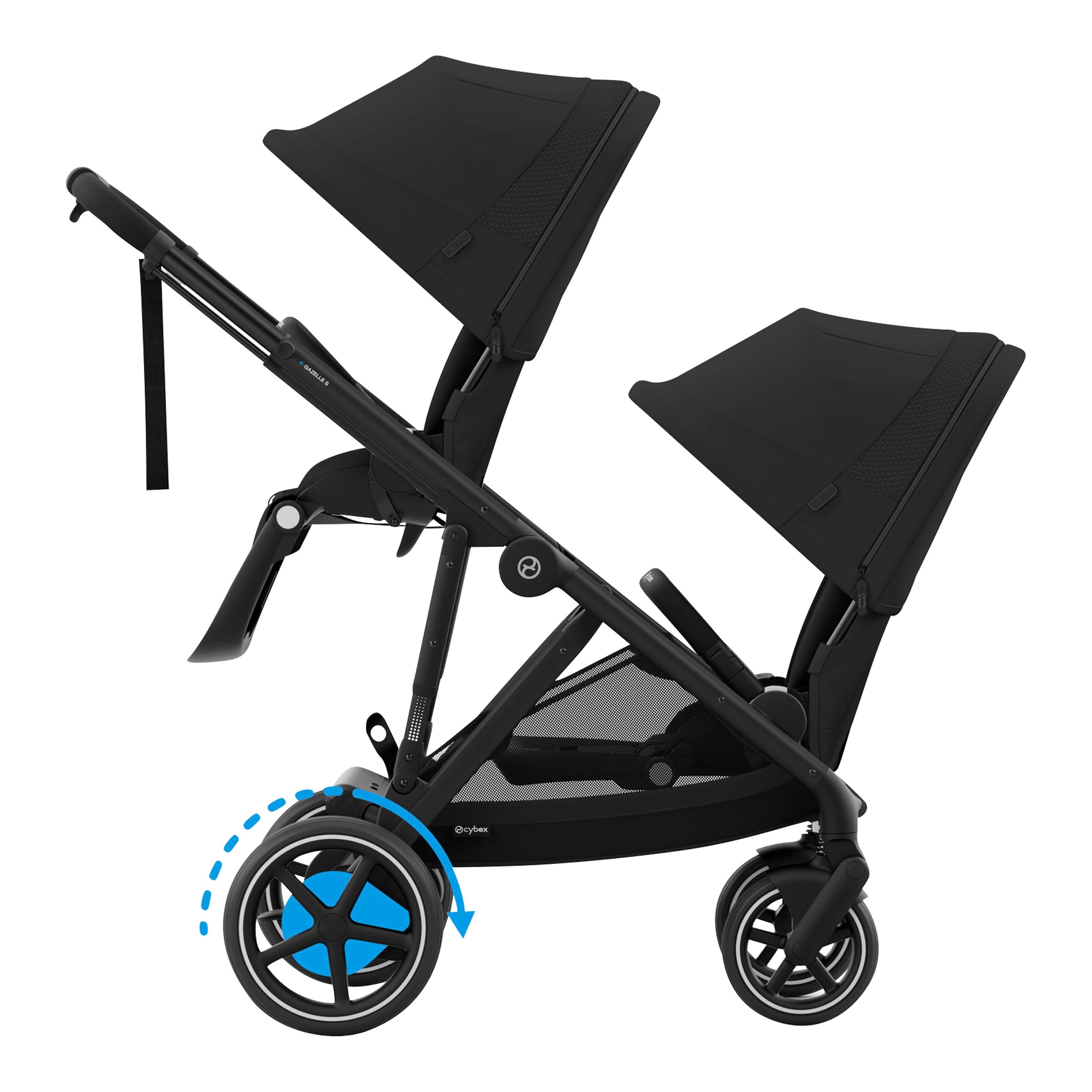 Cybex Gold Zwillings- und Kinderwagen Geschwisterwagen eGazelle S schwarz online kaufen