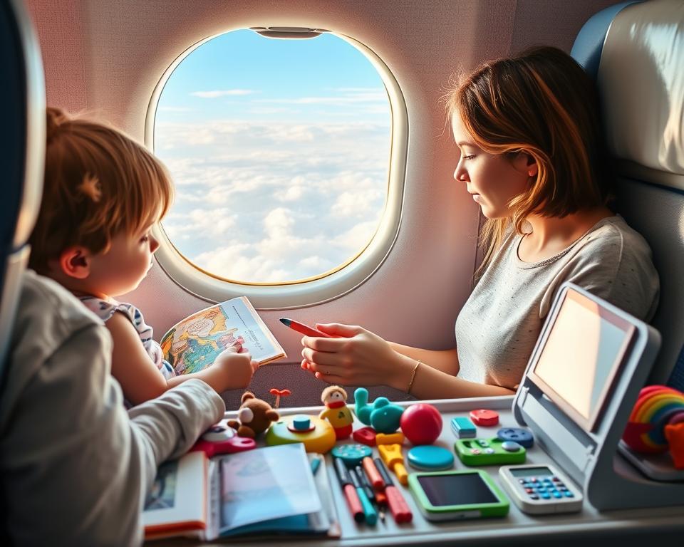 Babyunterhaltung im Flugzeug