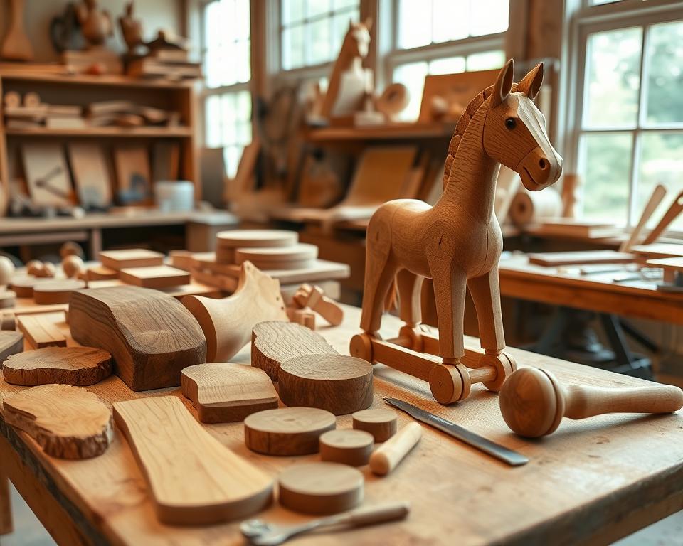 Holzarten für Spielzeug Holzpferd