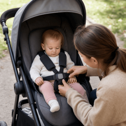Baby im Buggy anschnallen: Gurte richtig einstellen und im Alltag nutzen