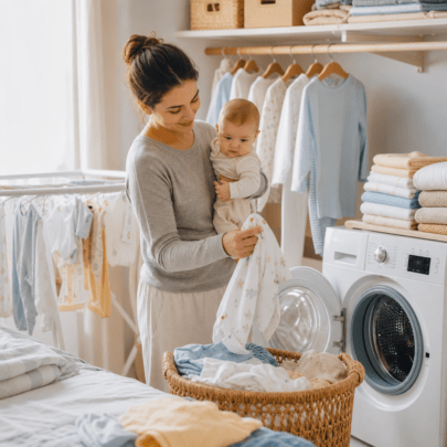 Babykleidung waschen, trocknen und hygienisch aufbewahren
