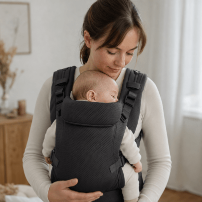 Babytrage im ersten Lebenshalbjahr: Kopf, Nacken und Sitzbereich passend stützen