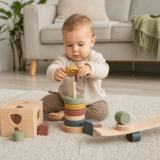 Balancieren, Stapeln und Sortieren im zweiten Lebensjahr – Ratgeber zu Bewegungsspielzeug ab etwa zwölf Monaten im Babyalltag