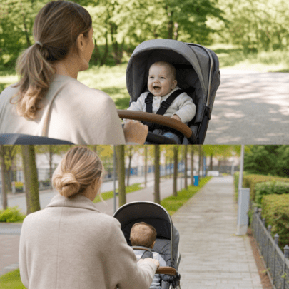 Blickrichtung im Kinderwagen: Elternblick oder Fahrtrichtung sinnvoll wählen