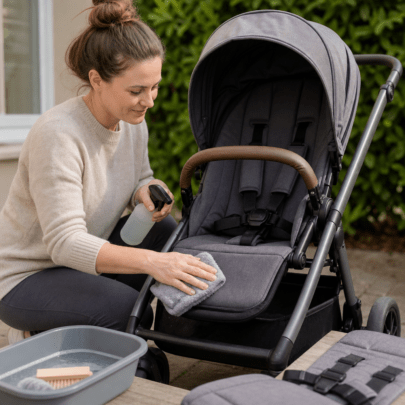 Buggy reinigen im ersten Lebensjahr: Bezüge, Gurte und Sitzpolster hygienisch pflegen