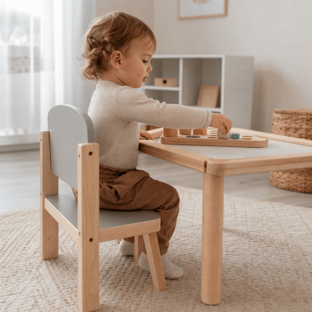 Erster Spieltisch ab etwa 18 Monaten: Sitzhöhe, Materialien und sichere Nutzung