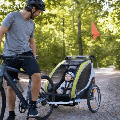 Fahrradanhänger mit Baby: ab wann er passt und worauf Eltern achten