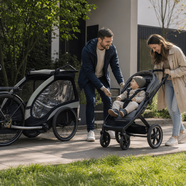Fahrradanhänger und Buggy-Funktion: sichere Übergänge im Babyalltag