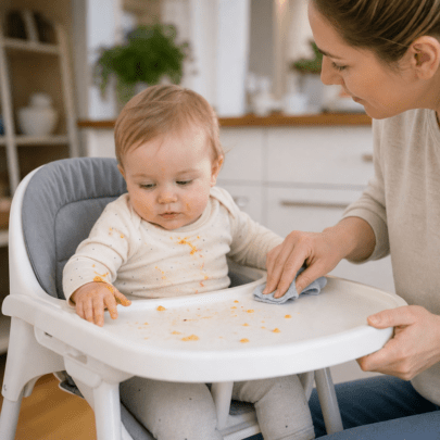 Hochstuhl sauber halten: Hygiene bei Brei, Fingerfood und Familienmahlzeiten