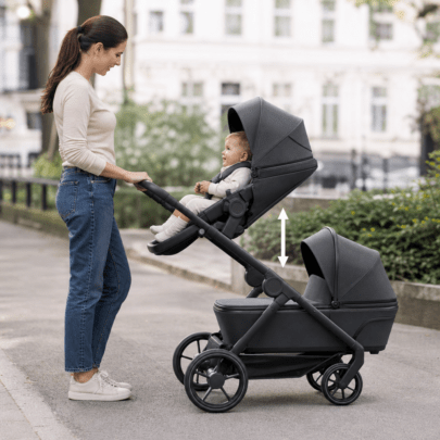 Höhenverstellbare Kinderwagenaufsätze im ersten Lebensjahr sinnvoll nutzen