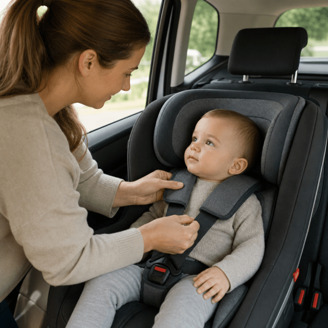 Kindersitz für Babys ab Sitzalter: Passform, Gurt und Sitzneigung beurteilen