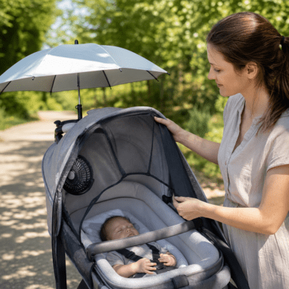 Kinderwagen bei Sonne und Wärme: Babys gut geschützt unterwegs