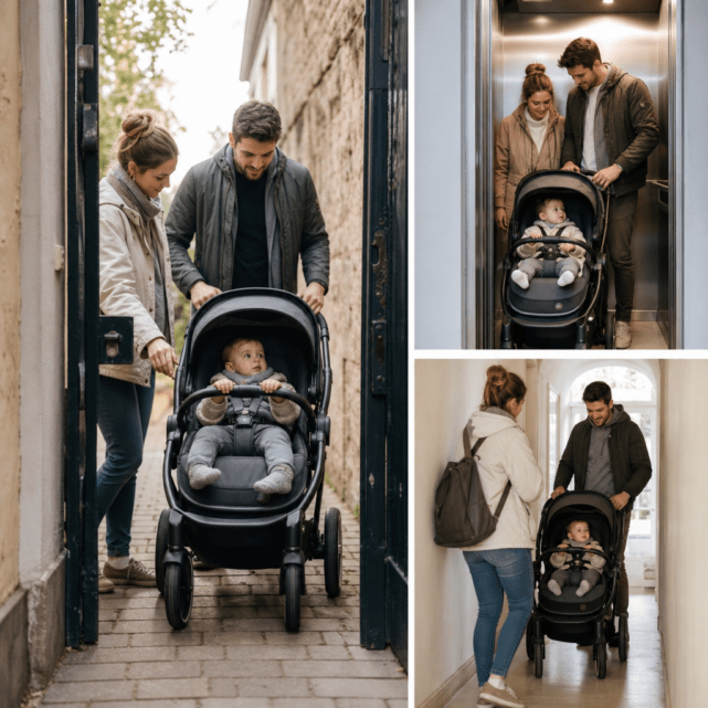 Kinderwagenbreite prüfen: mit Baby sicher durch Türen, Aufzüge und enge Wege