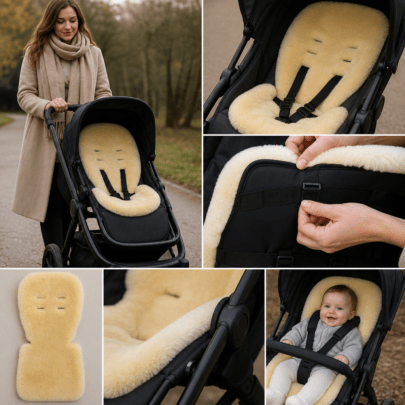 Lammfell im Kinderwagen: Klima, Passform und sichere Befestigung
