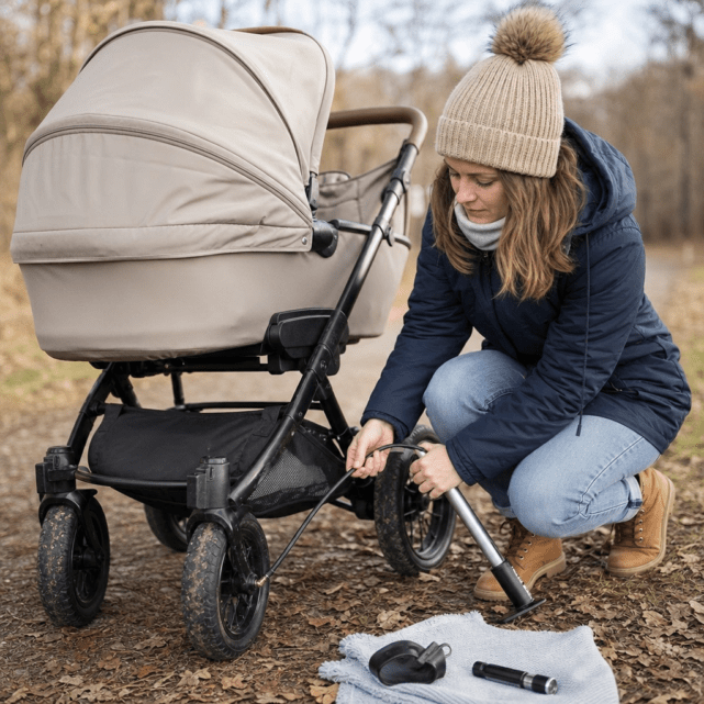Luftreifen am Kinderwagen: Luftdruck, Pflege und Pannenvorsorge im Babyalltag