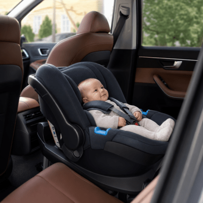 Rückwärtsgerichtet unterwegs: Babys im Auto sicher mitnehmen