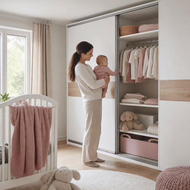 Schiebetürenschrank im Babyzimmer: Platz, Zugriff und Fingerschutz im ersten Lebensjahr