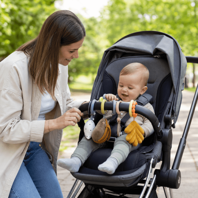 Spielbügel am Buggy: Nutzen, Sicherheit und Alltag mit Baby ab Sitzalter