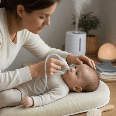 Verstopfte Nase beim Baby: sanfte Pflege und Nasensauger im ersten Lebensjahr