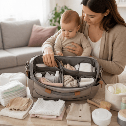 Wickeltasche für Babys sinnvoll packen und übersichtlich organisieren